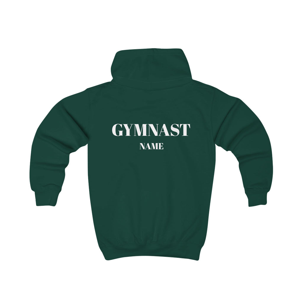 Personalized Club Logo Kids Gymnast Hoodie – Personalized "GYMNAST" Backprint