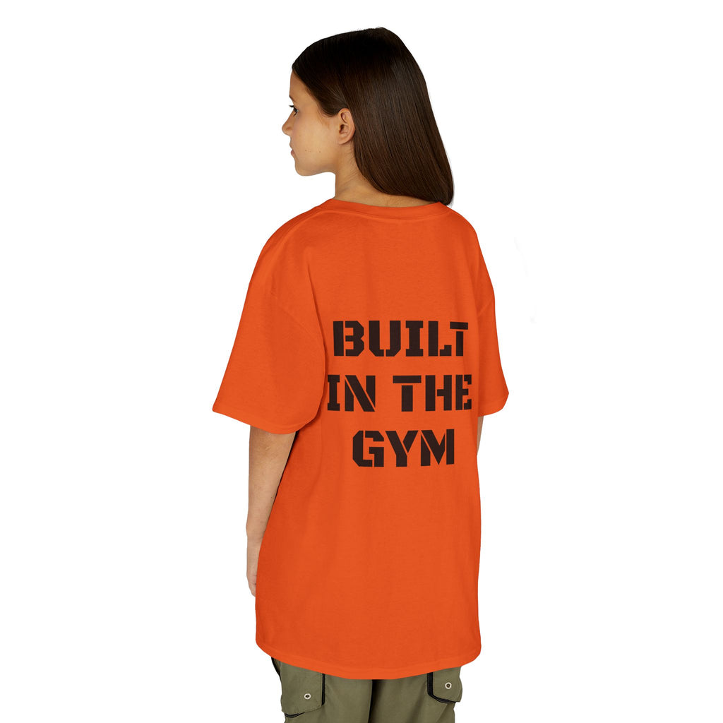 Kids Tee — "Built in the Gym" Motivational Fitness Shirt