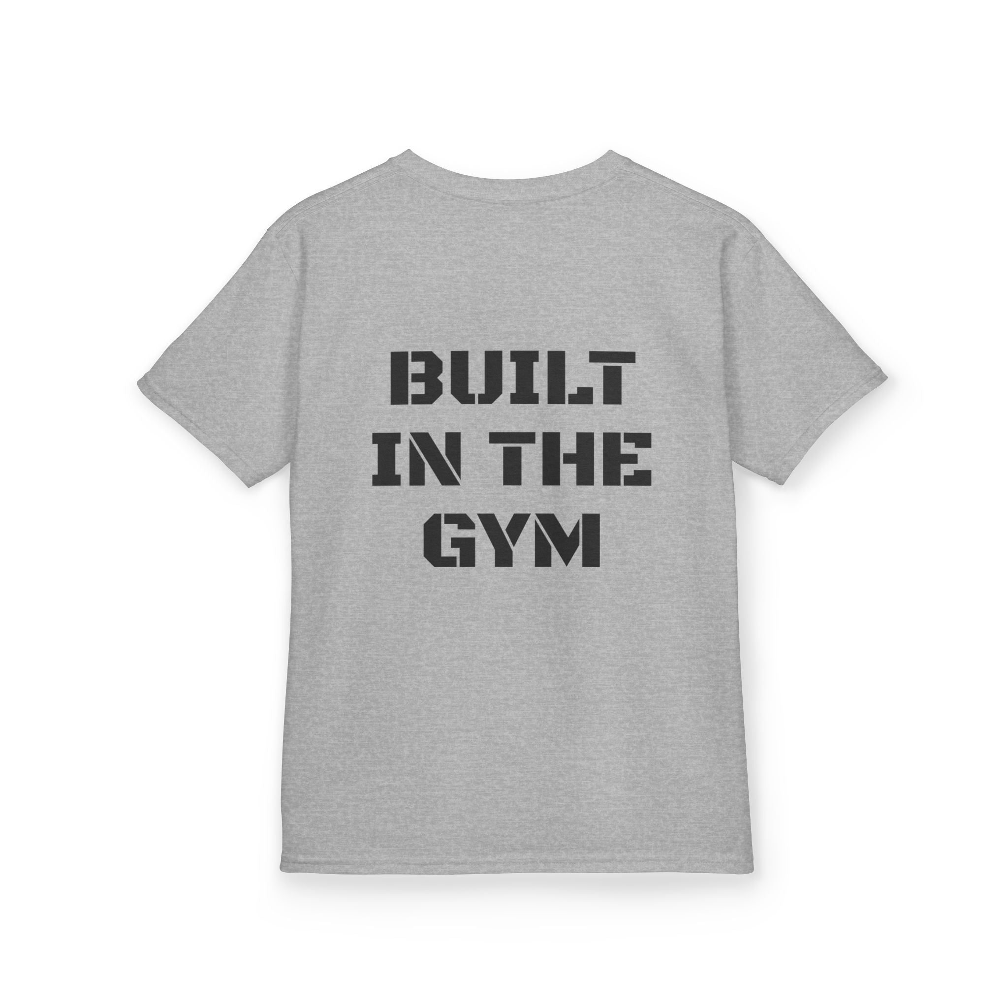 Kids Tee — "Built in the Gym" Motivational Fitness Shirt