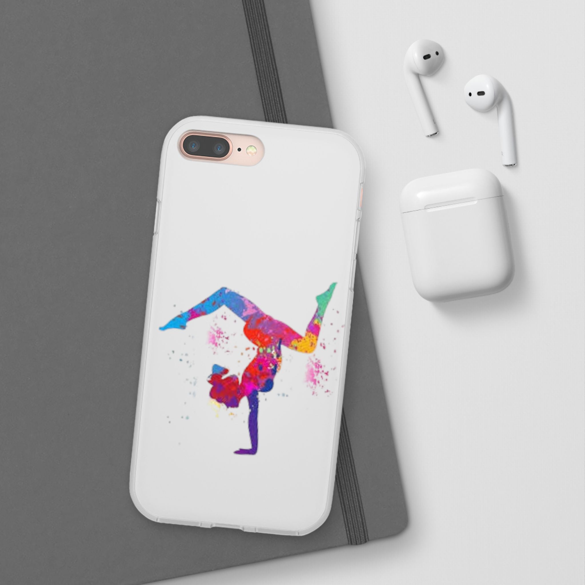 Gymnast Silhouette Phone Case – Colorful Acrobat Watercolor iPhone Cover