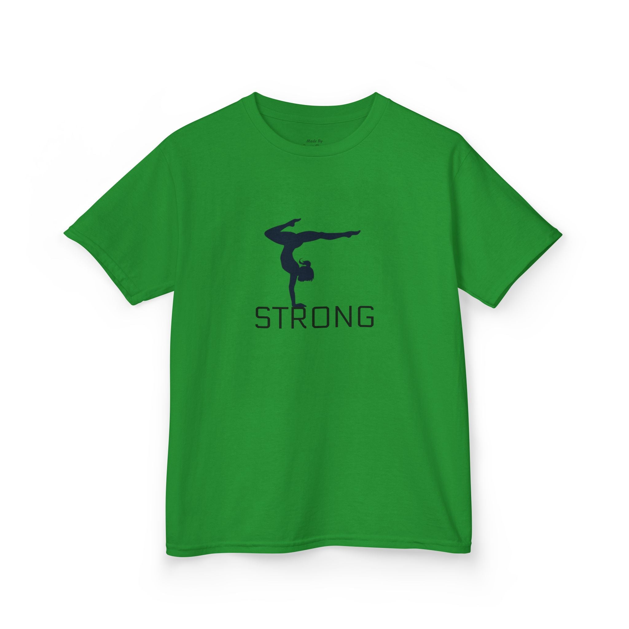 Kids Gymnastics Tee — 'STRONG' Handstand Silhouette Shirt