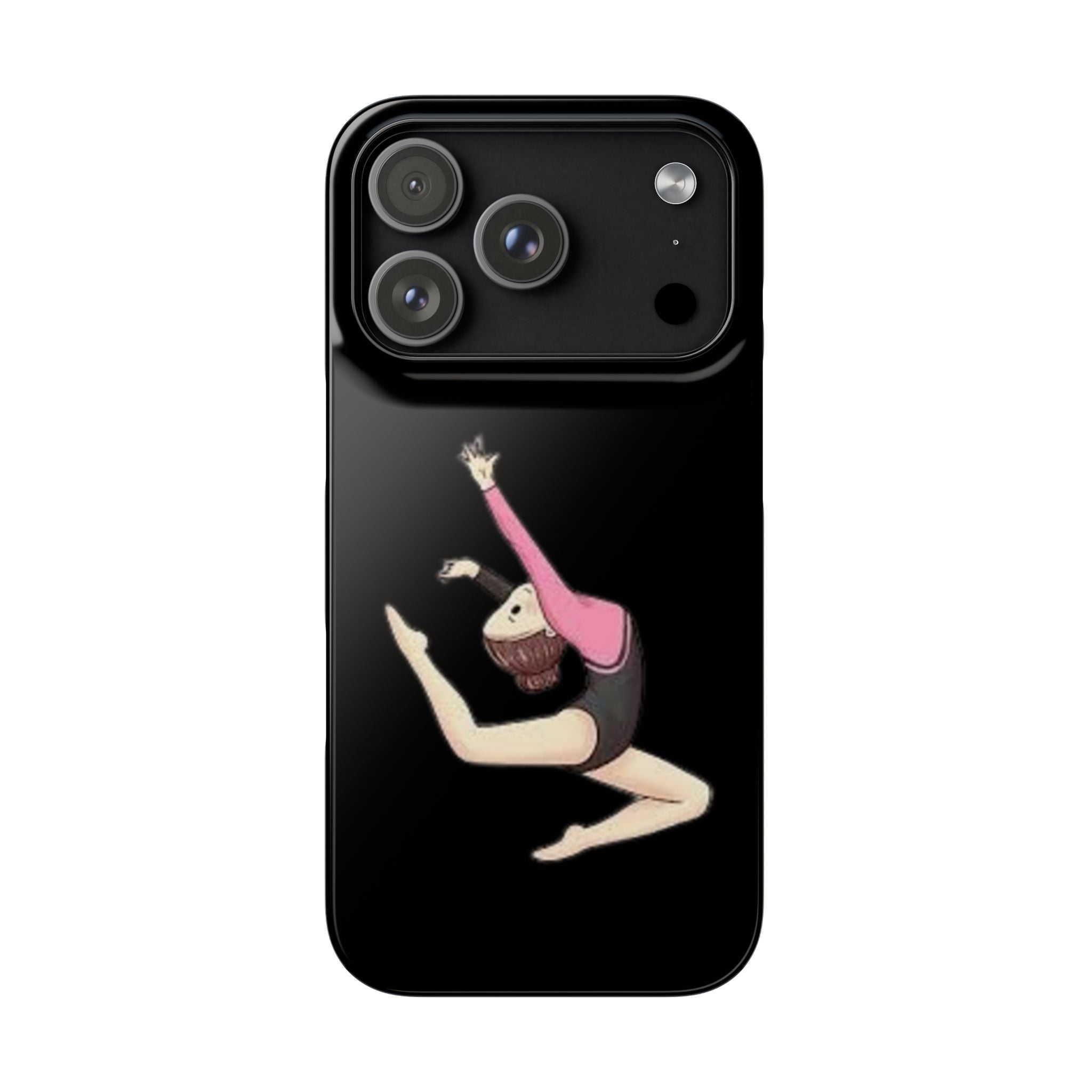 Gymnastics Phone Case — Leaping Girl Snap Case (Black)