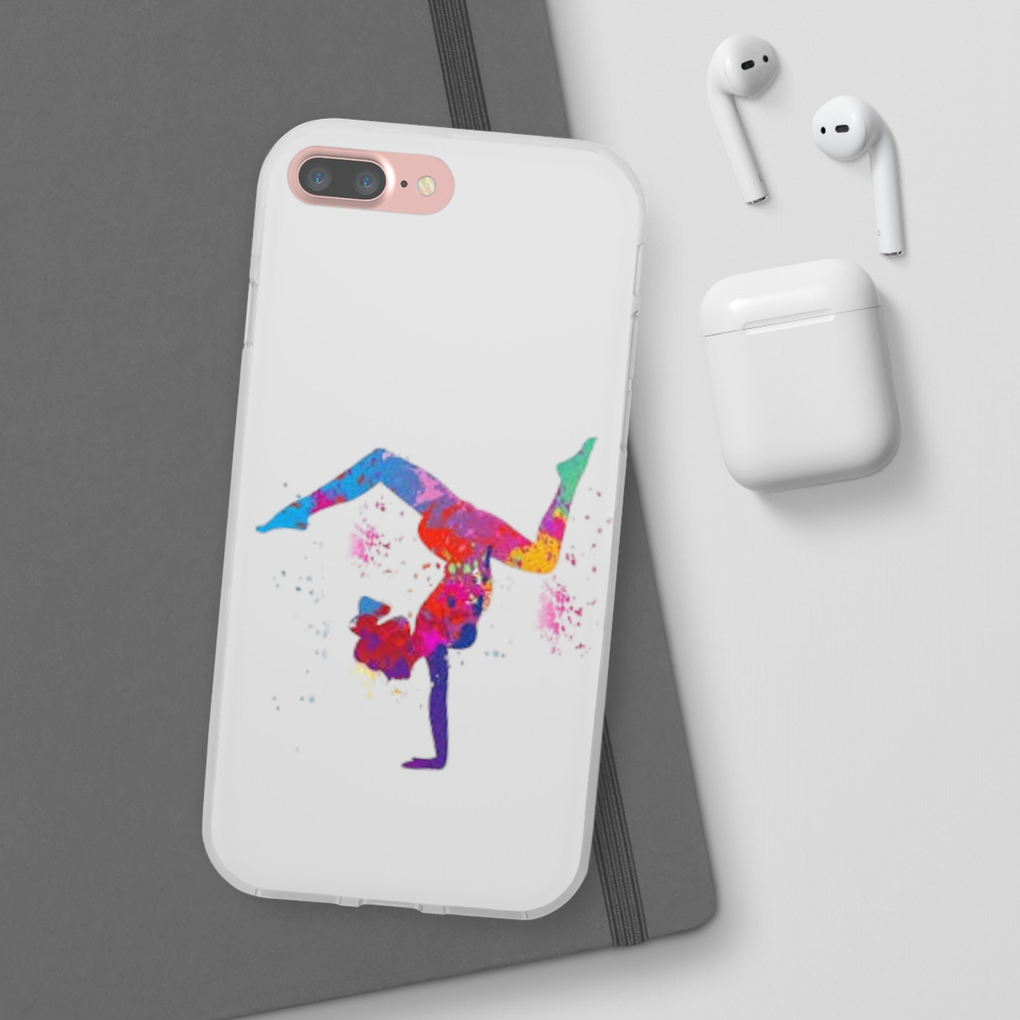 Gymnast Silhouette Phone Case – Colorful Acrobat Watercolor iPhone Cover