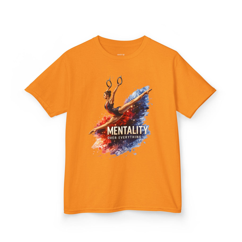 Kids Gymnastics T‑Shirt — 'Mentality: Gymnastics' Colorful Athlete Design