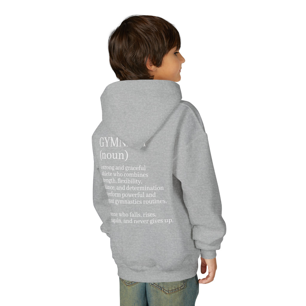 Gymnast Definition Youth Hoodie — Personalized 'NAME' Back-Print Sweatshirt