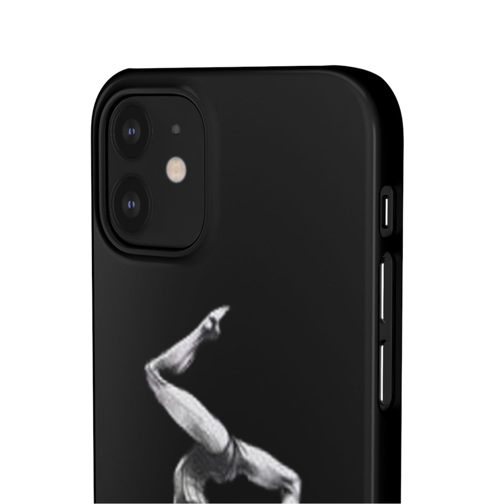 Coach Gymnastics Phone Case — Black Snap Phone Cover with Gymnast Silhouette