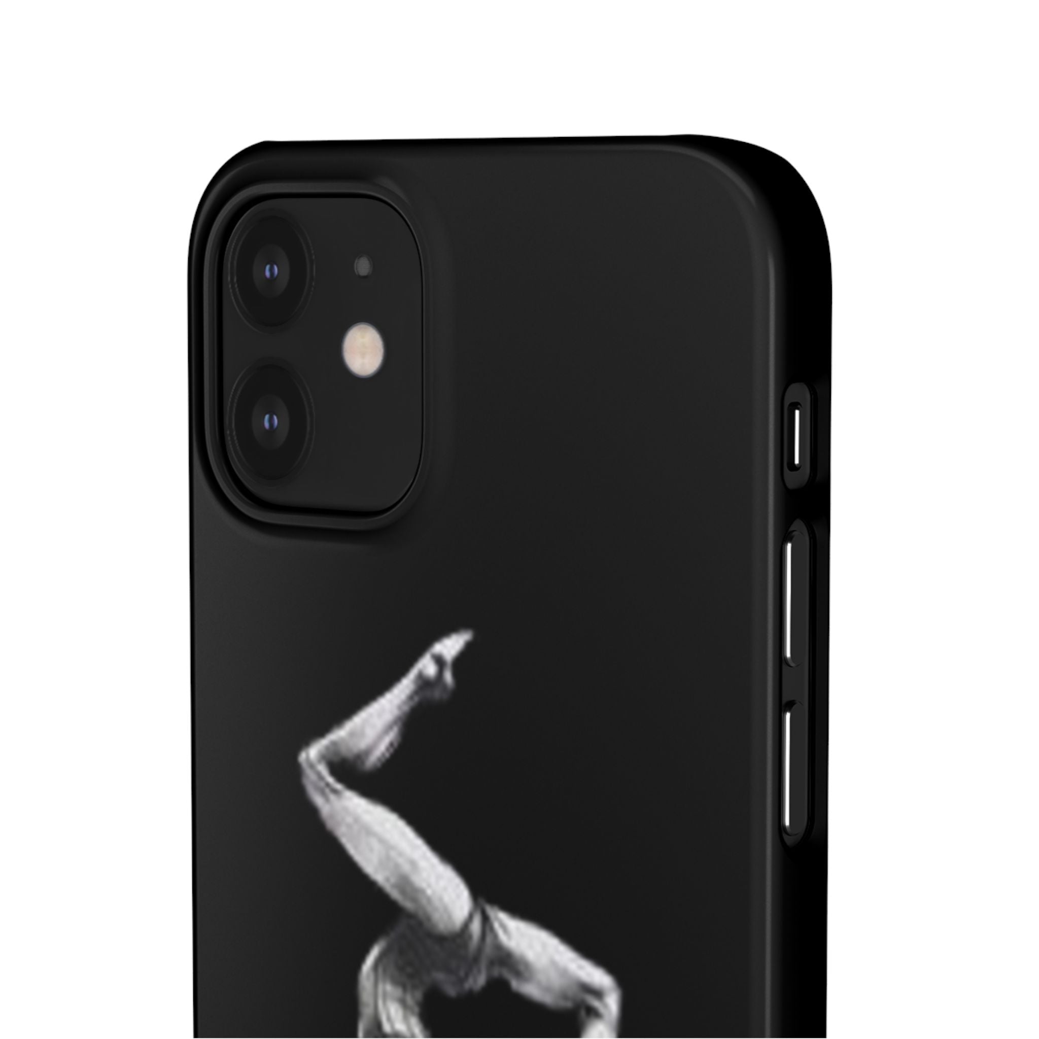 Coach Gymnastics Phone Case — Black Snap Phone Cover with Gymnast Silhouette