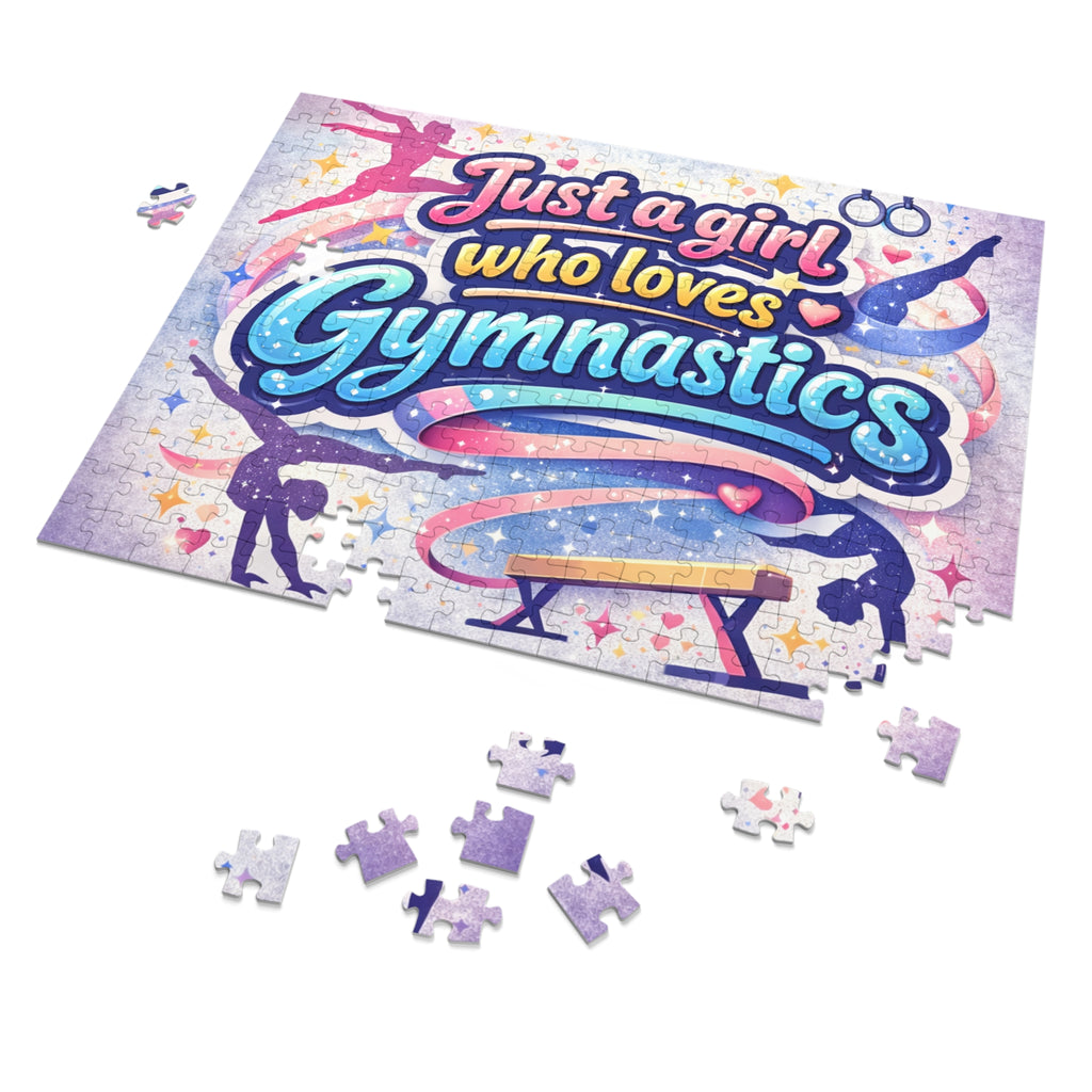 Gymnastics Jigsaw Puzzle — "Just a Girl Who Loves Gymnastics" Puzzle with Tin
