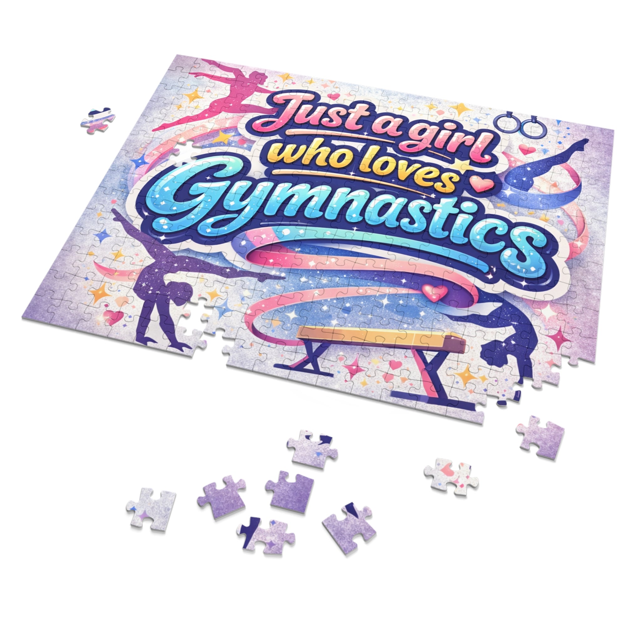 Gymnastics Jigsaw Puzzle — "Just a Girl Who Loves Gymnastics" Puzzle with Tin