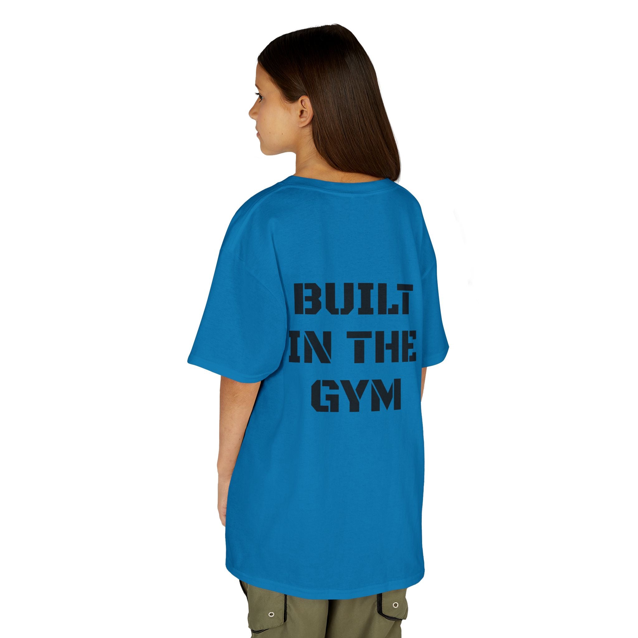 Kids Tee — "Built in the Gym" Motivational Fitness Shirt