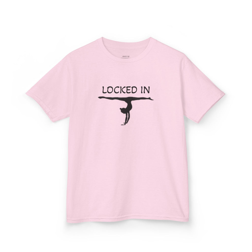 Kids Gymnastics T‑Shirt — "Stay Locked In" Balance Beam Design