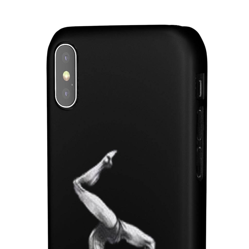 Coach Gymnastics Phone Case — Black Snap Phone Cover with Gymnast Silhouette