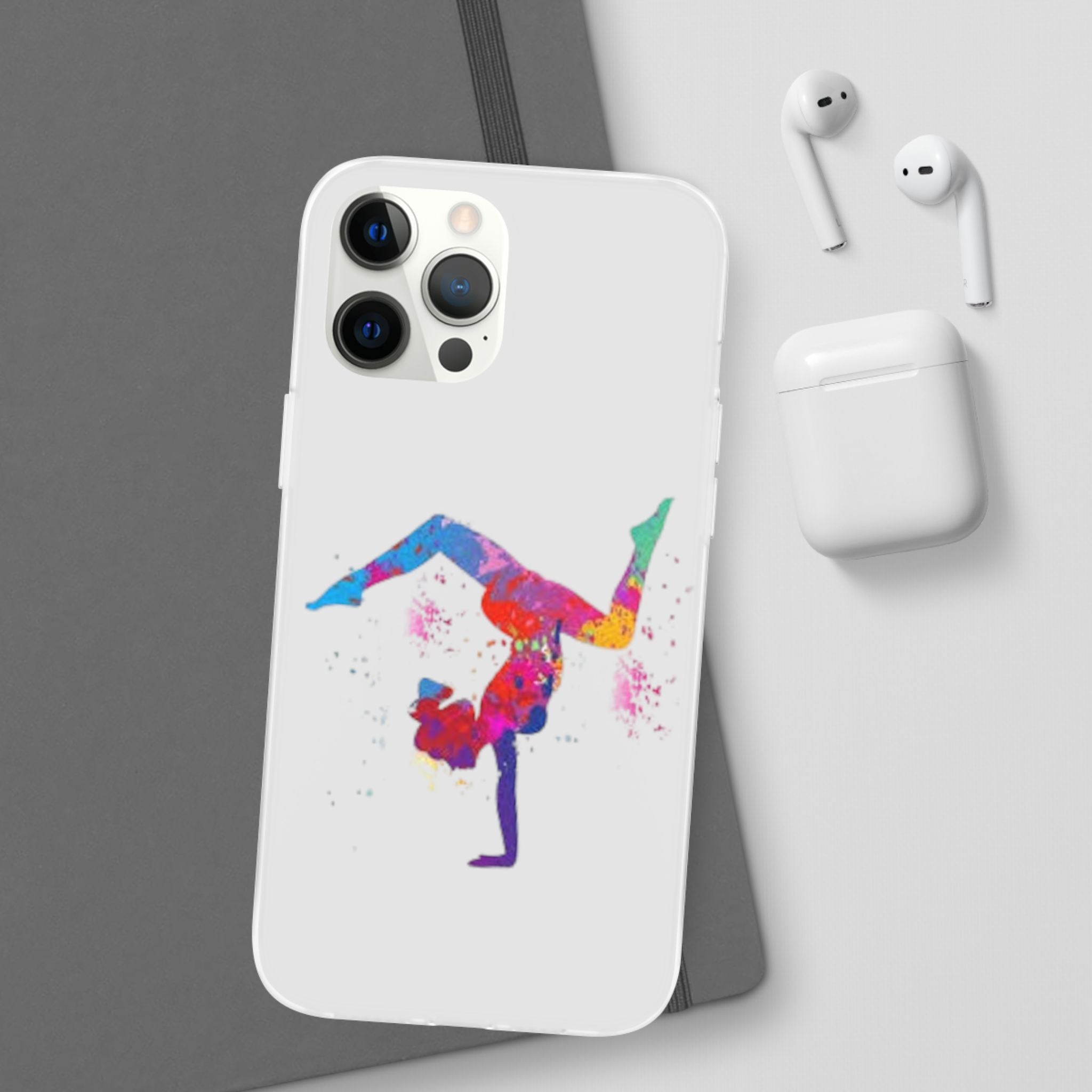 Gymnast Silhouette Phone Case – Colorful Acrobat Watercolor iPhone Cover