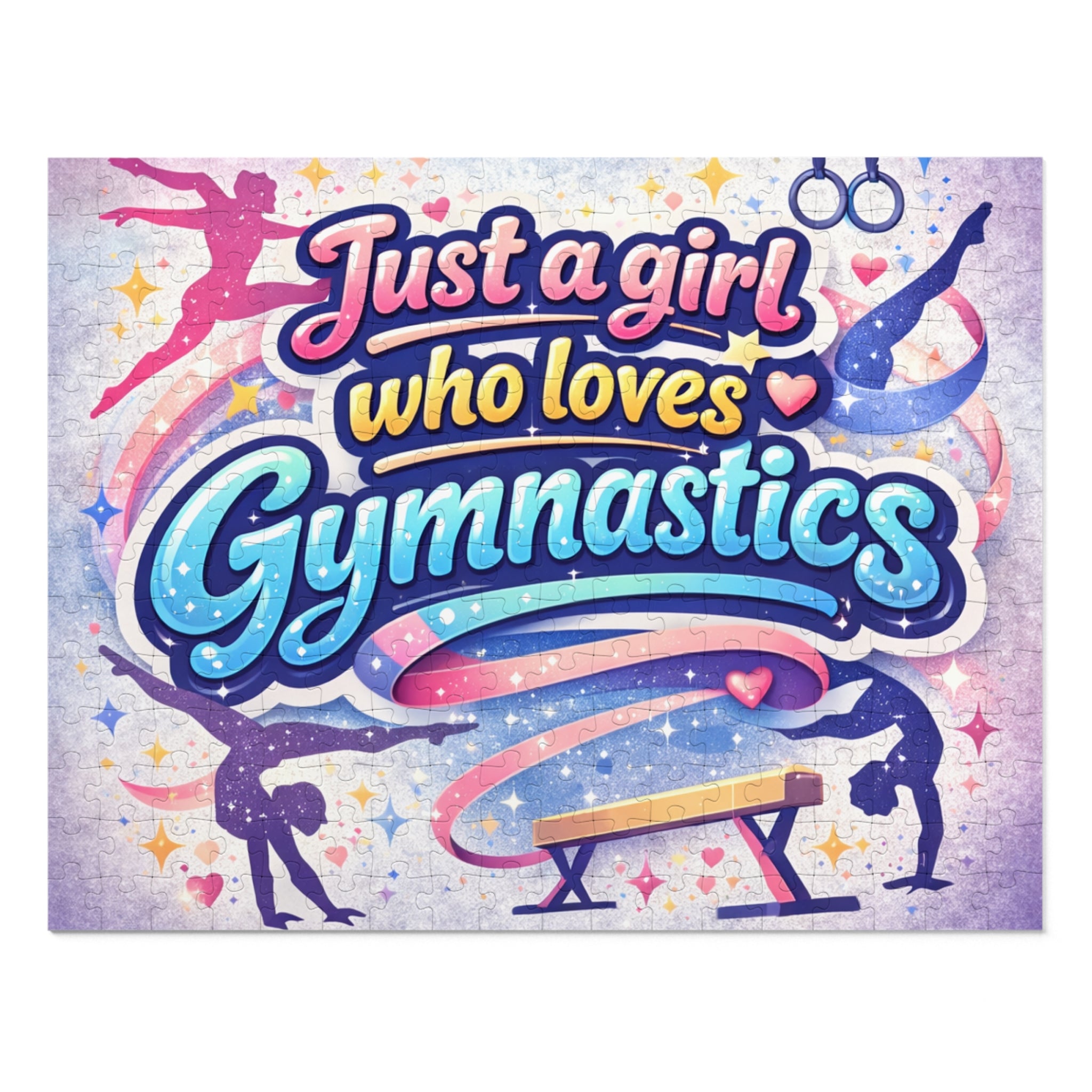 Gymnastics Jigsaw Puzzle — "Just a Girl Who Loves Gymnastics" Puzzle with Tin