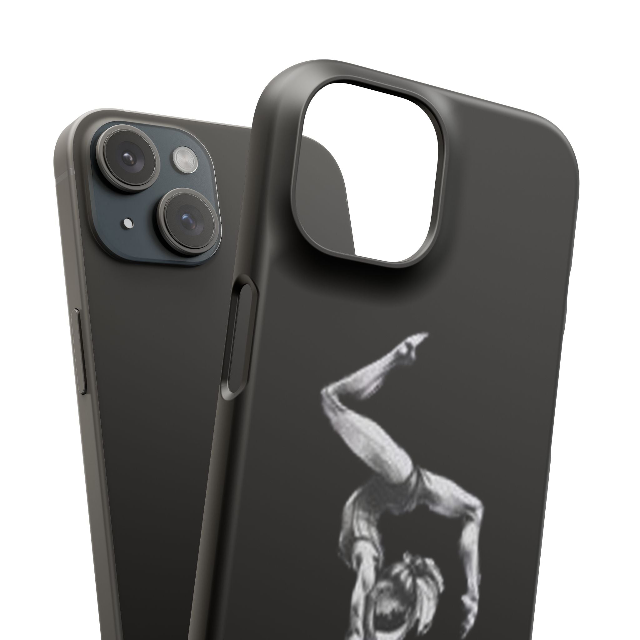 Coach Gymnastics Phone Case — Black Snap Phone Cover with Gymnast Silhouette