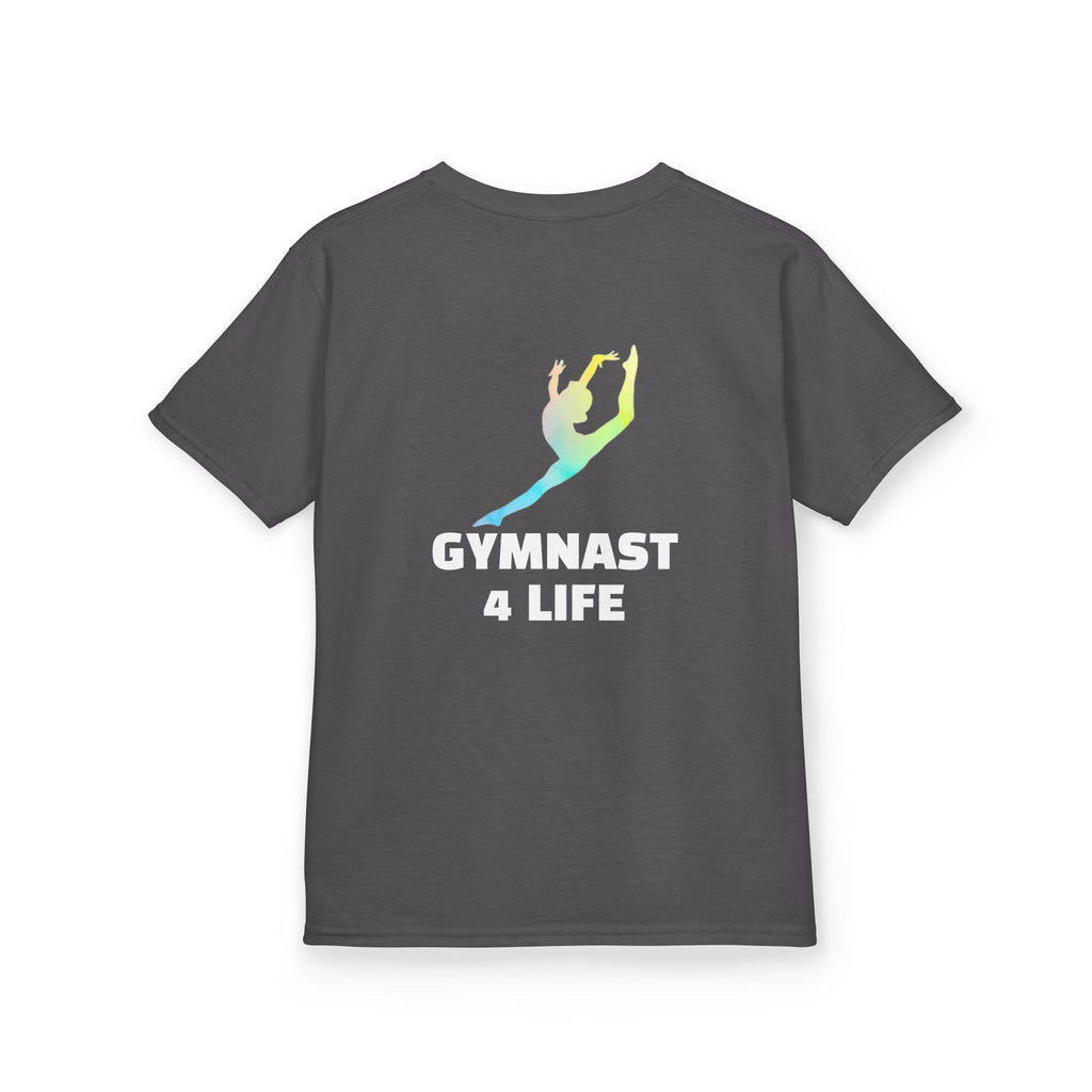 Gymnast Kids Tee — 'Gymnast 4 Life' Gradient Silhouette Shirt