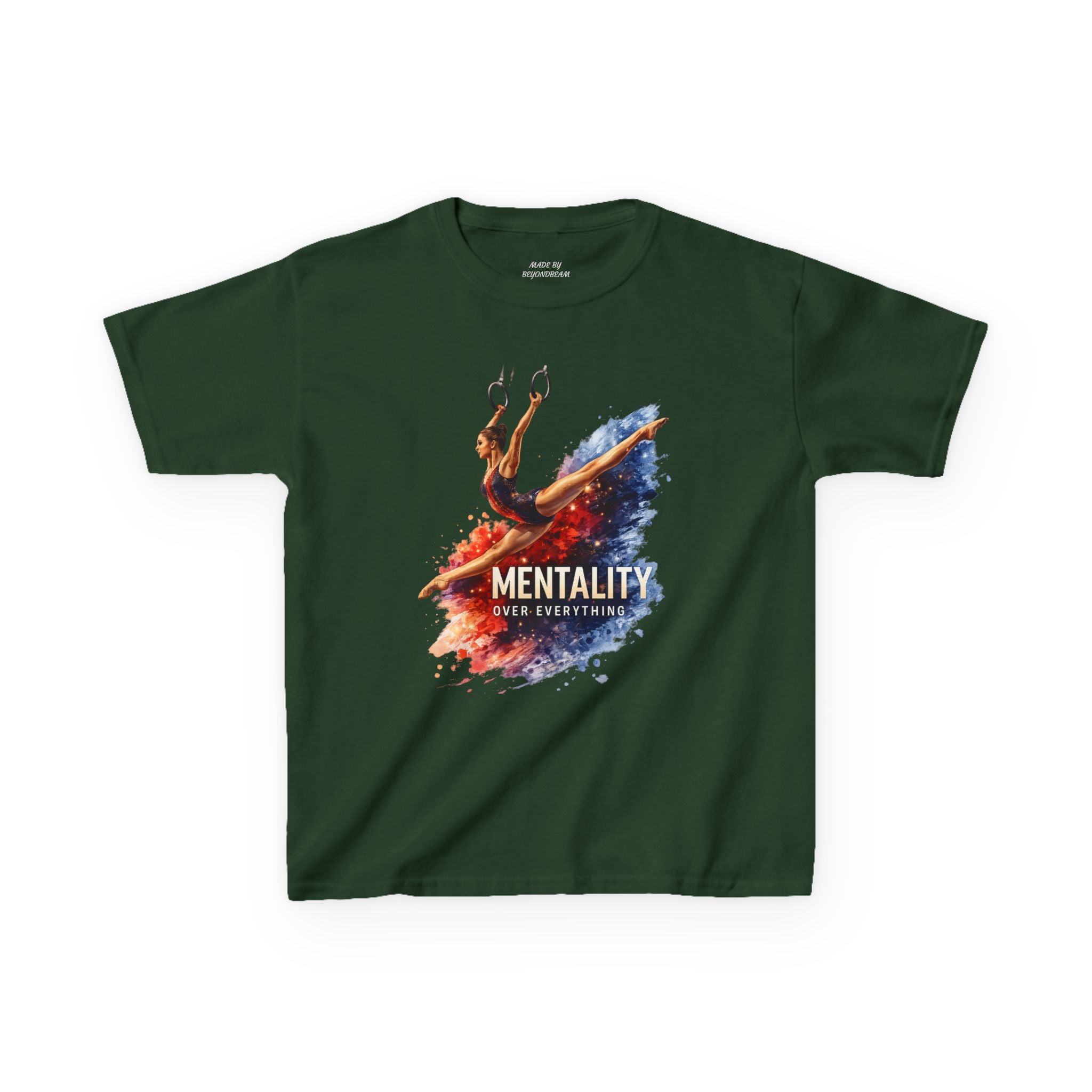 Kids Gymnastics T‑Shirt — 'Mentality: Gymnastics' Colorful Athlete Design