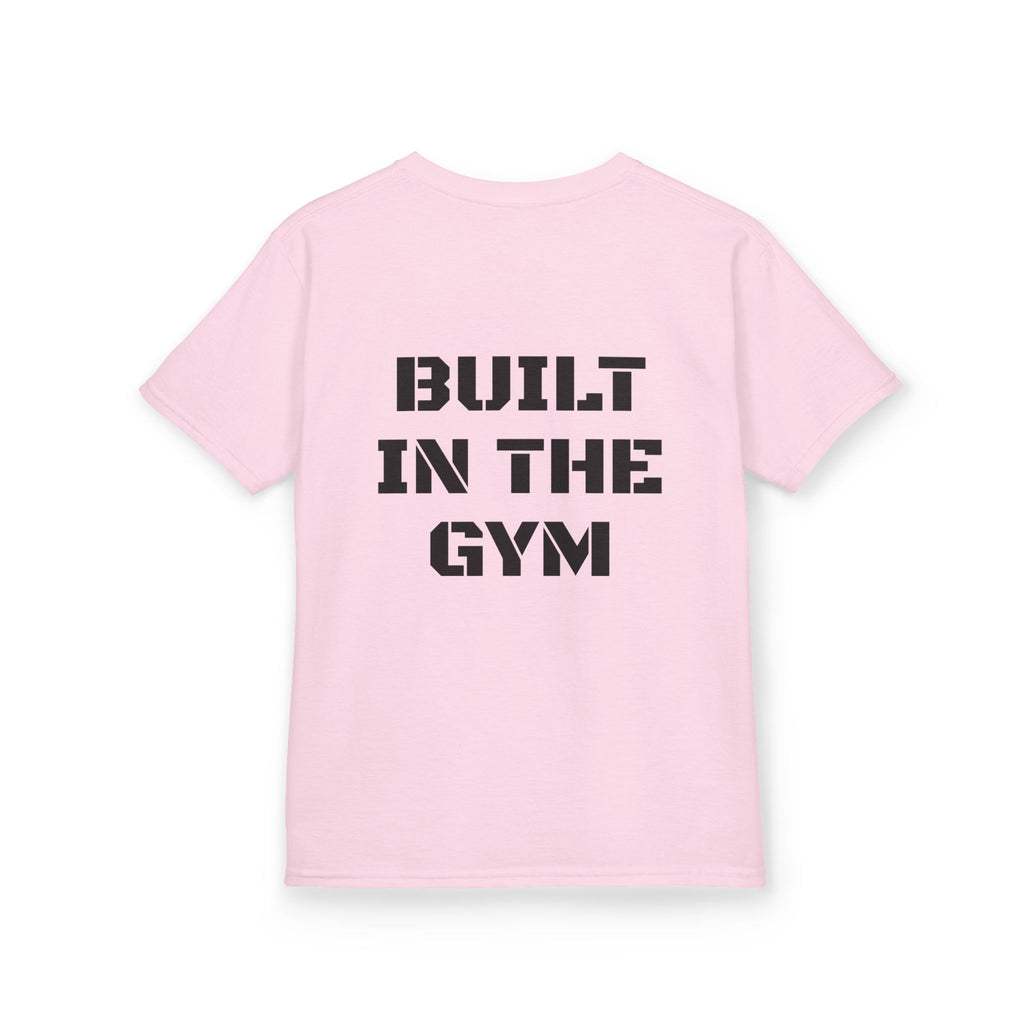 Kids Tee — "Built in the Gym" Motivational Fitness Shirt