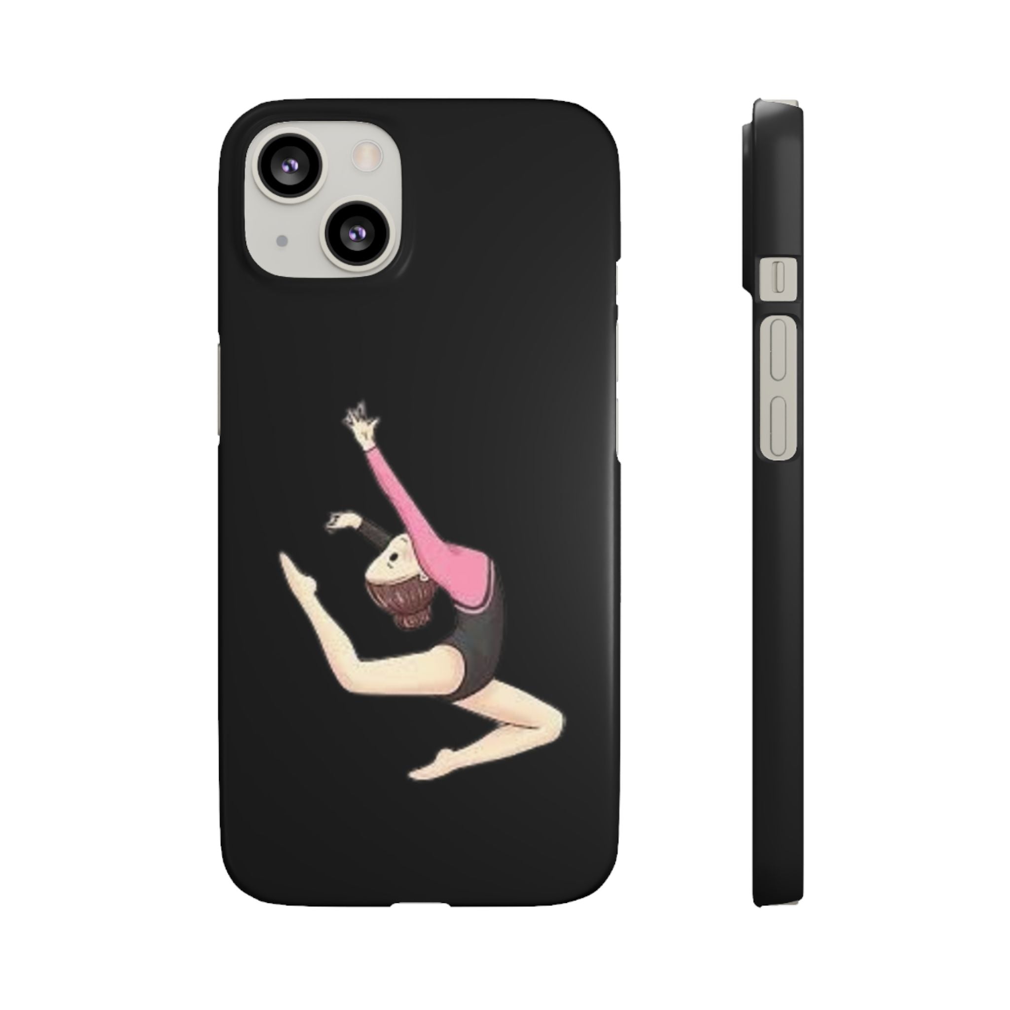 Gymnastics Phone Case — Leaping Girl Snap Case (Black)