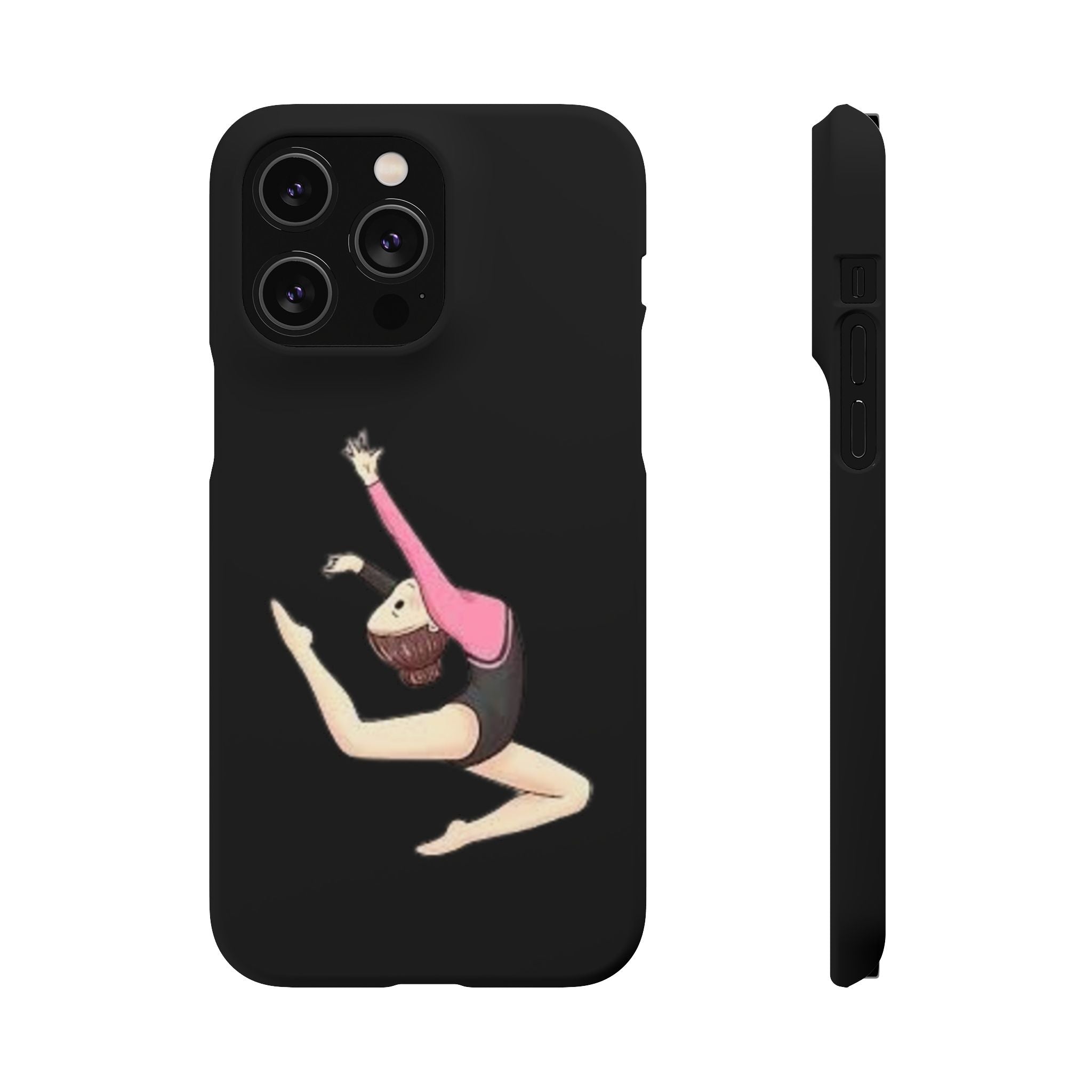 Gymnastics Phone Case — Leaping Girl Snap Case (Black)