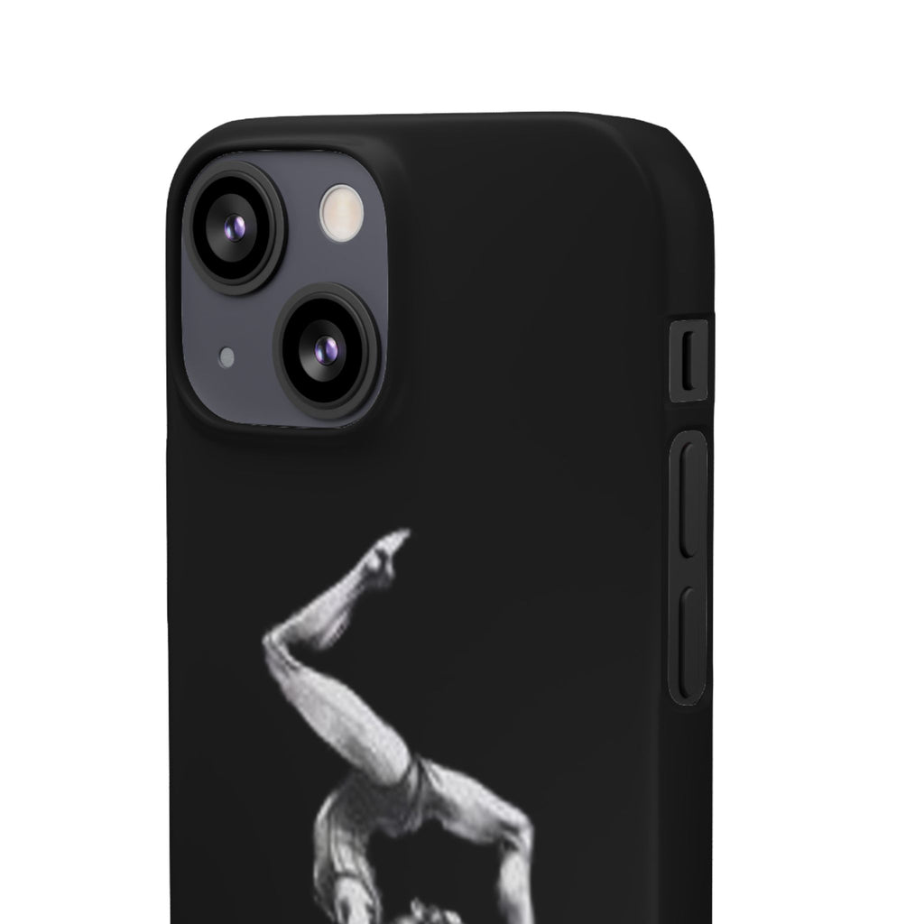Coach Gymnastics Phone Case — Black Snap Phone Cover with Gymnast Silhouette