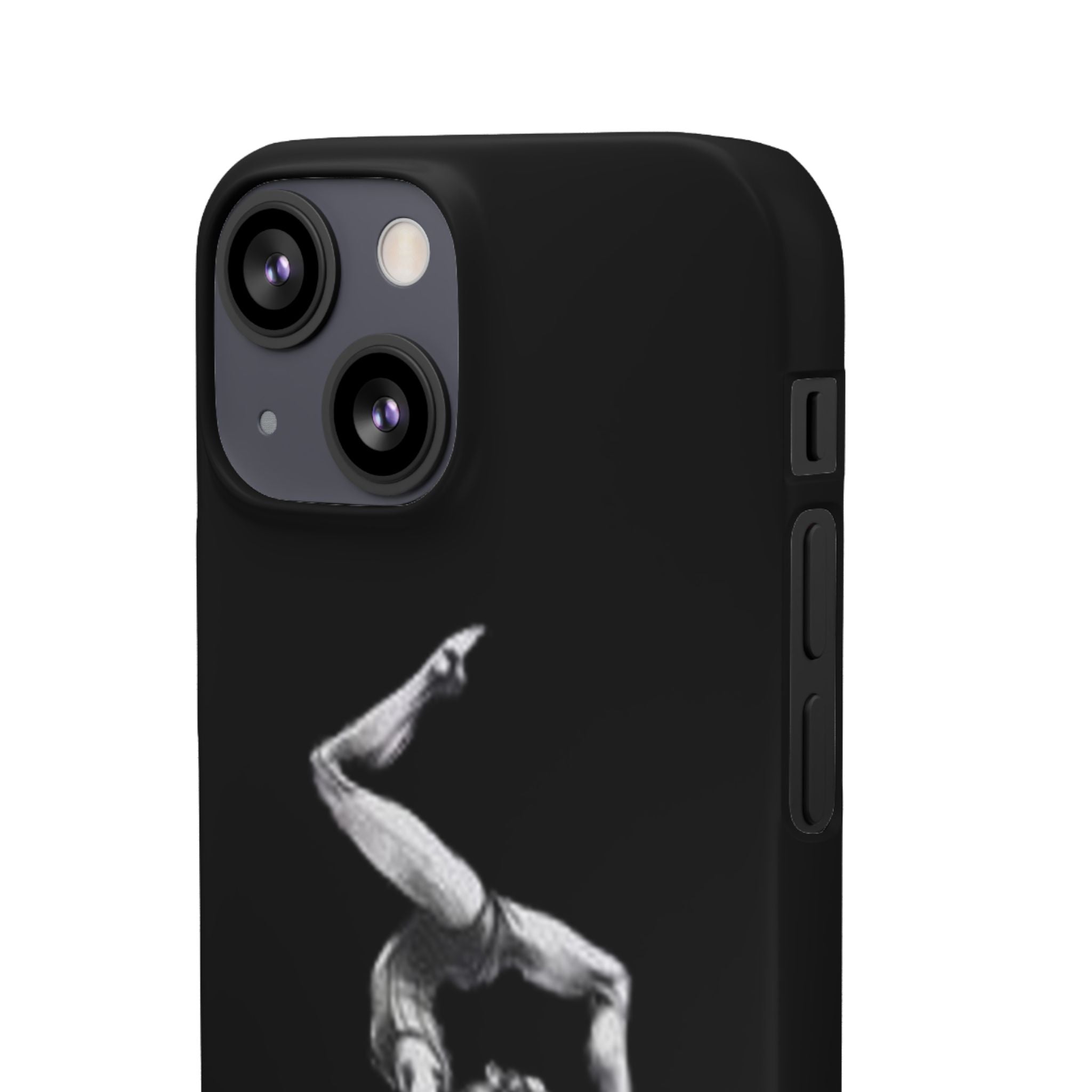 Coach Gymnastics Phone Case — Black Snap Phone Cover with Gymnast Silhouette