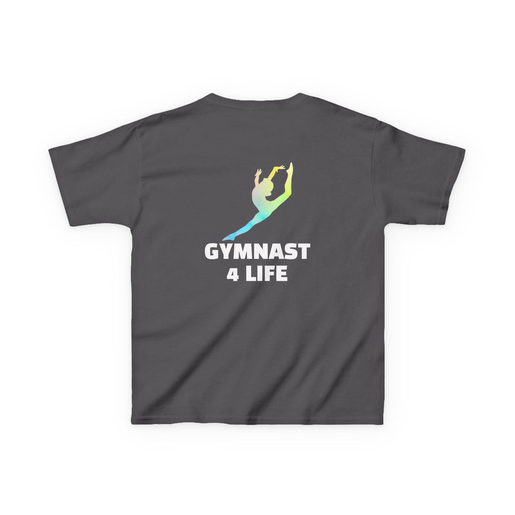 Gymnast Kids Tee — 'Gymnast 4 Life' Gradient Silhouette Shirt