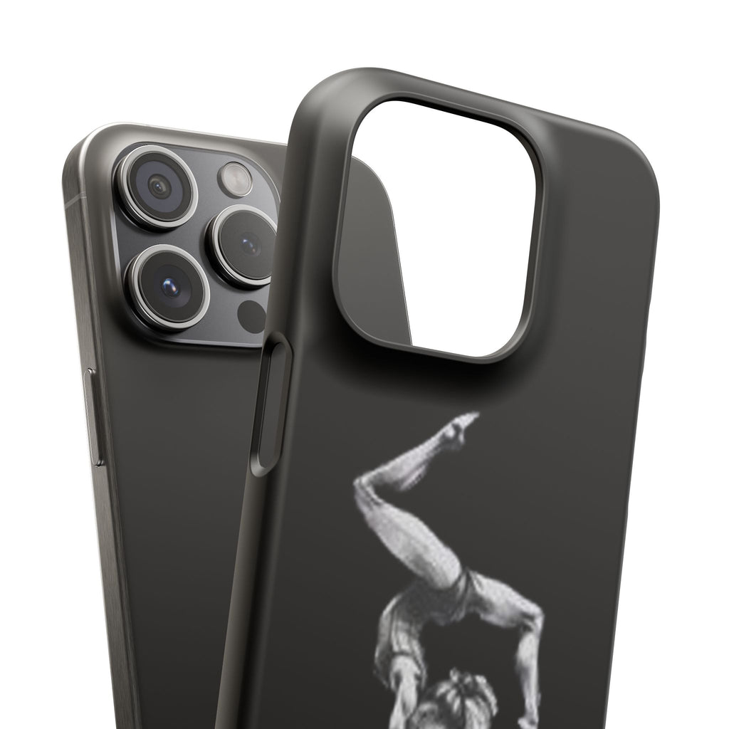 Gymnastics Phone Case — Black Chalk-Style Handstand Design