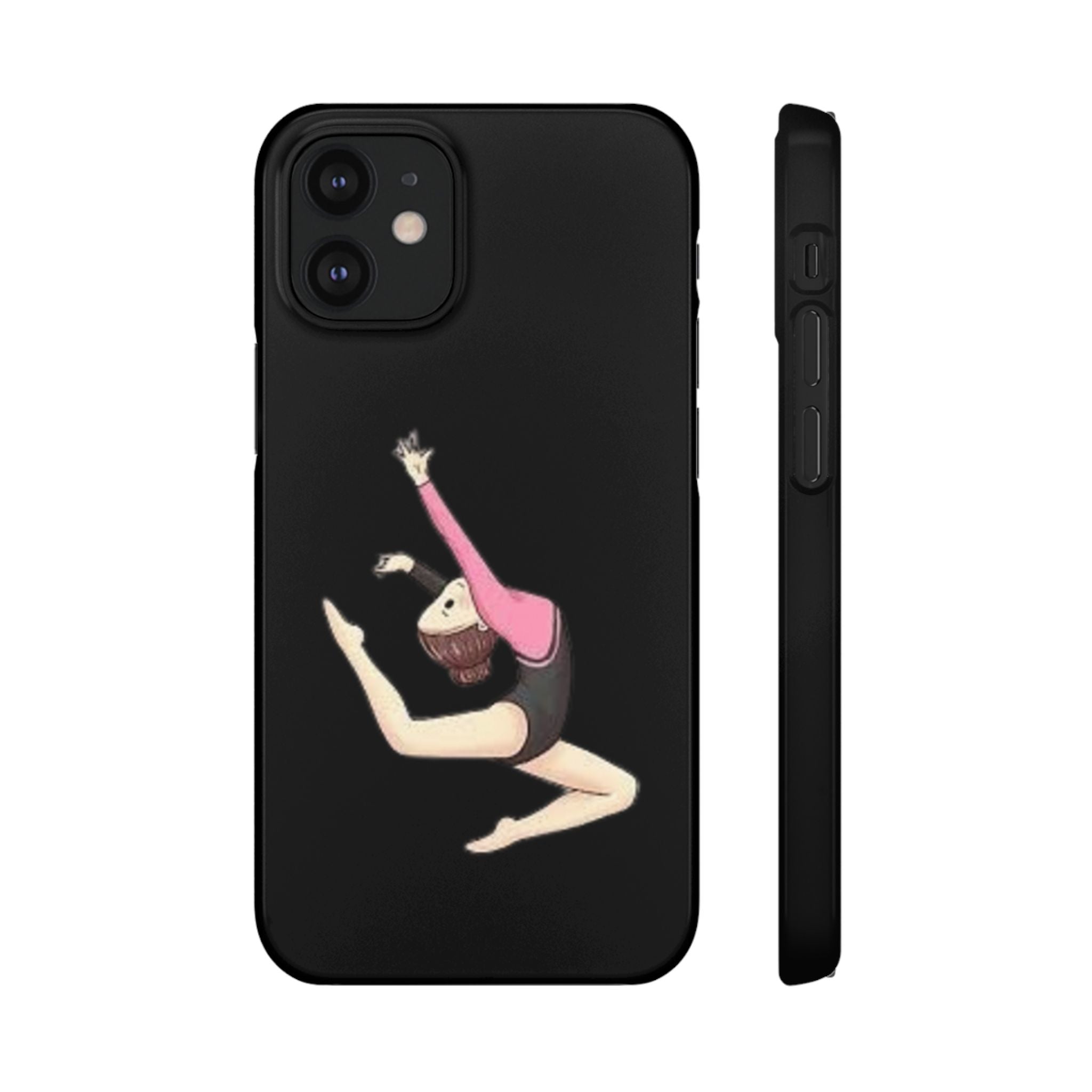 Gymnastics Phone Case — Leaping Girl Snap Case (Black)