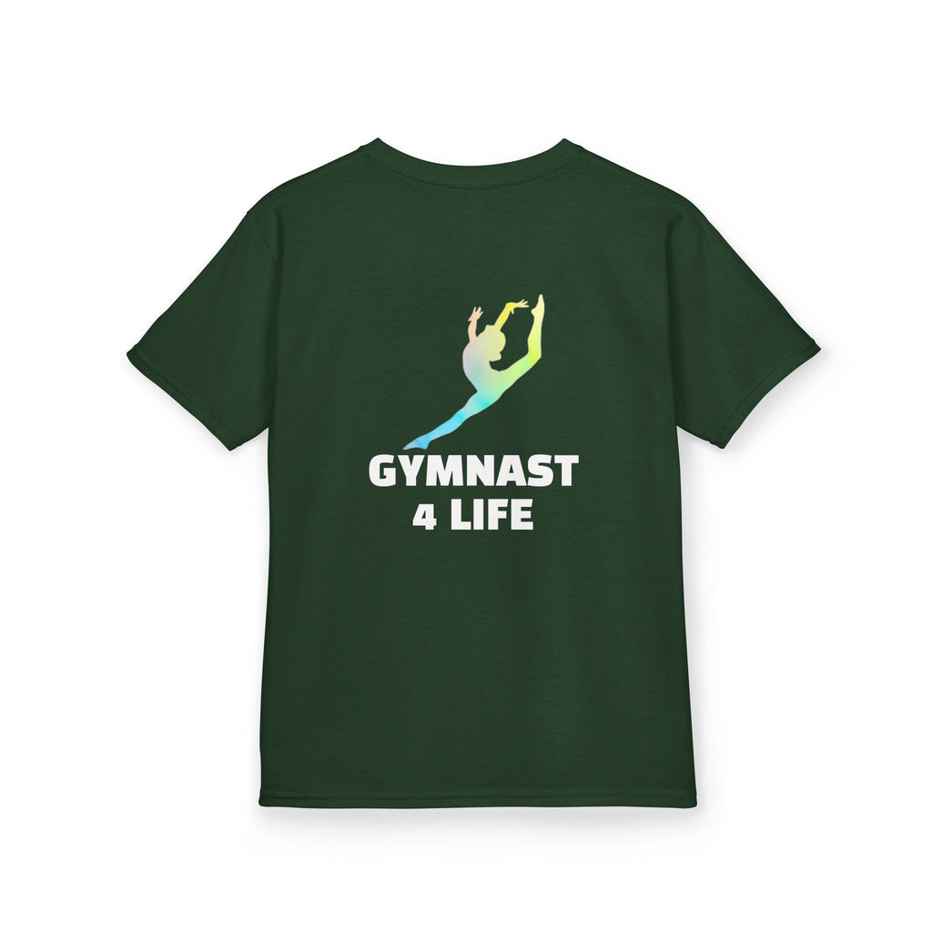 Gymnast Kids Tee — 'Gymnast 4 Life' Gradient Silhouette Shirt