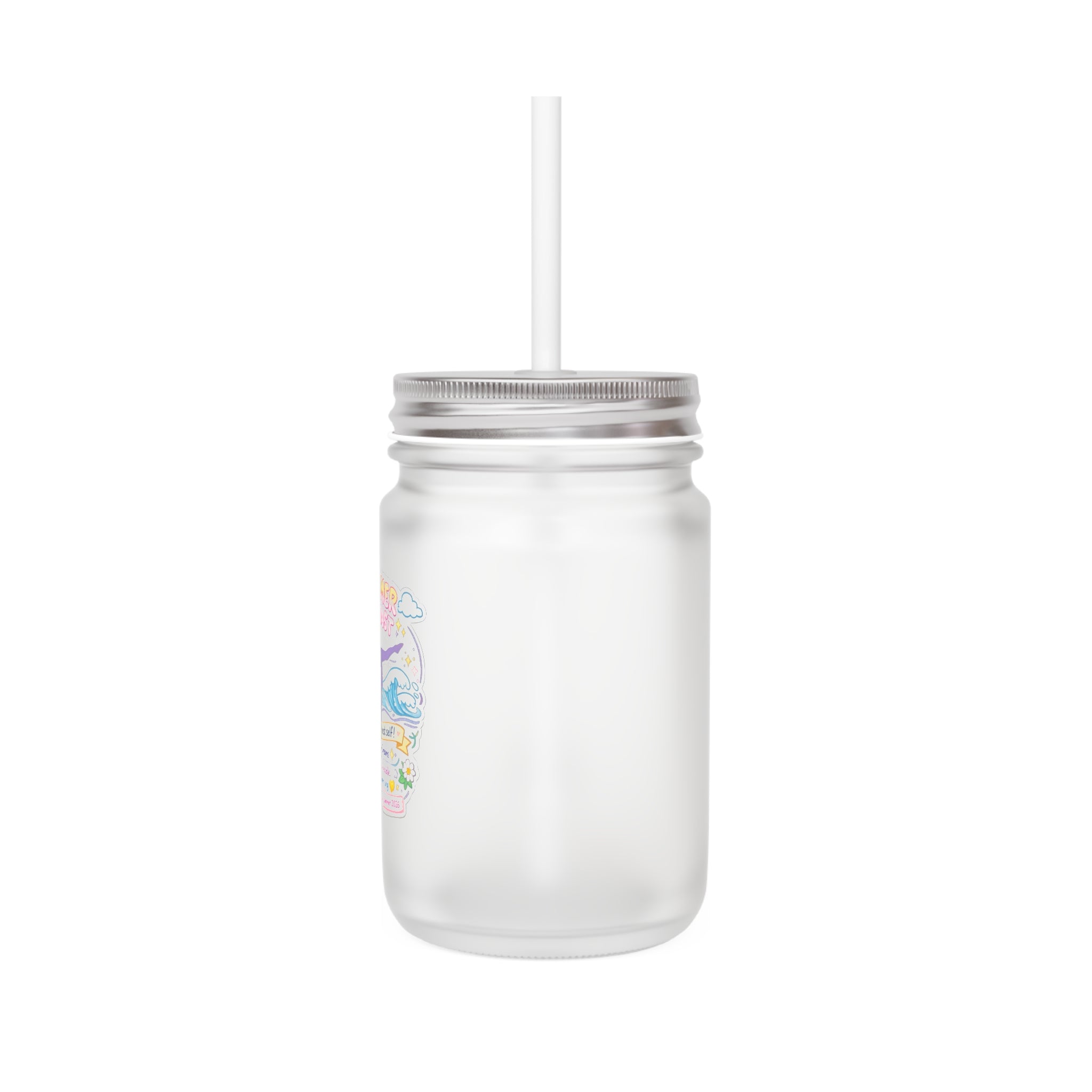 Summer Gymnast Mason Jar Tumbler with Straw — Beach Vibes Drink Jar