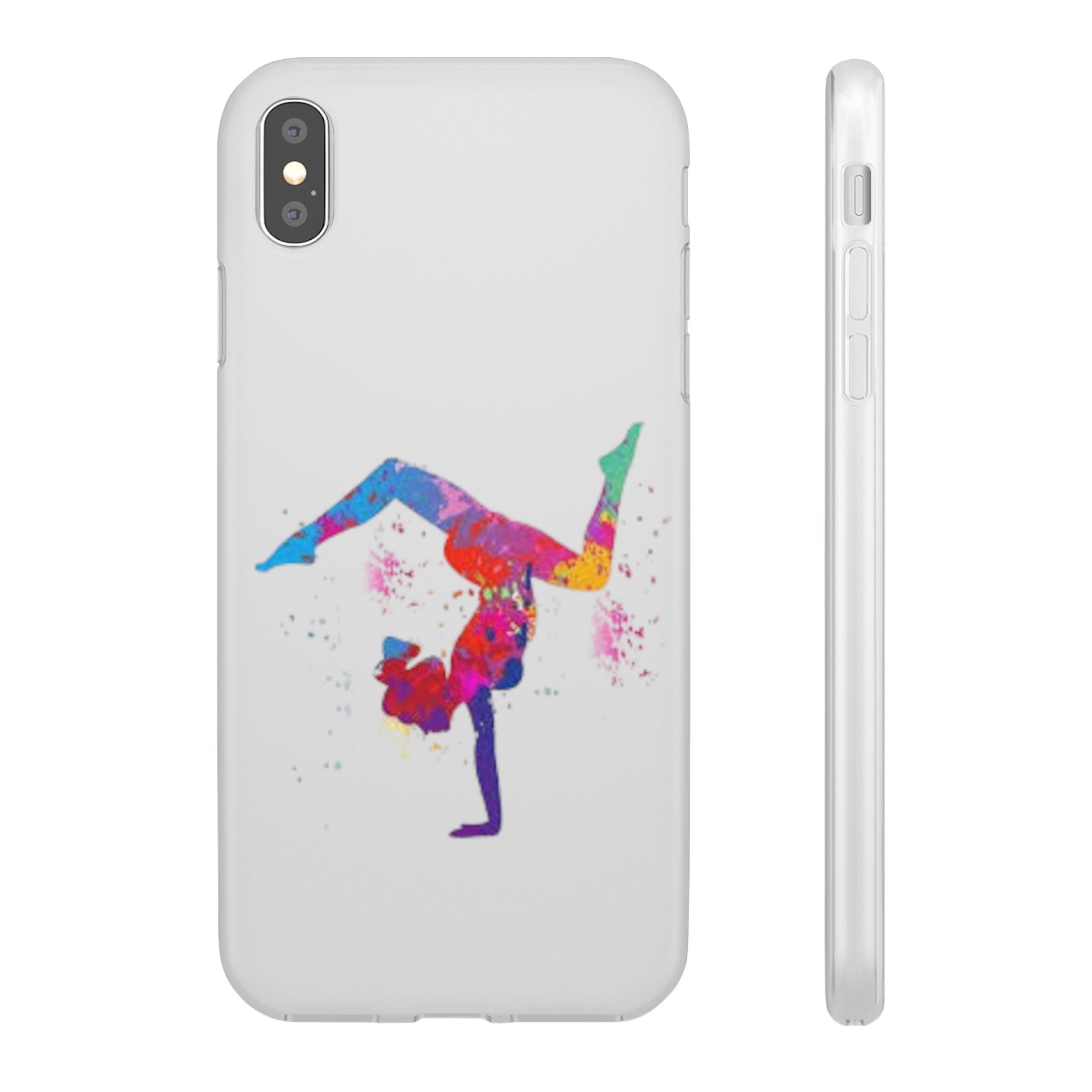 Gymnast Silhouette Phone Case – Colorful Acrobat Watercolor iPhone Cover