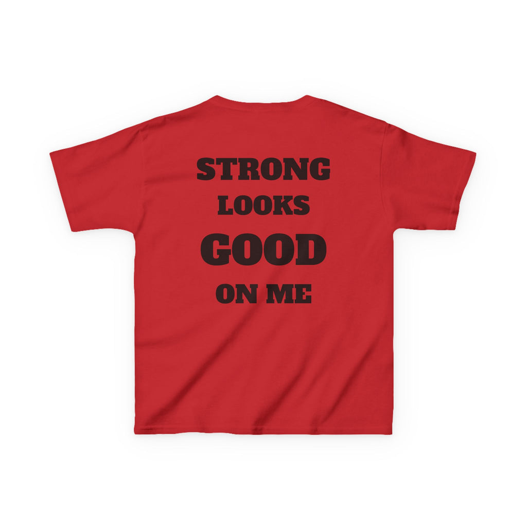 Kids Tee — "Strong Looks Good On Me" Inspirational Graphic Tee