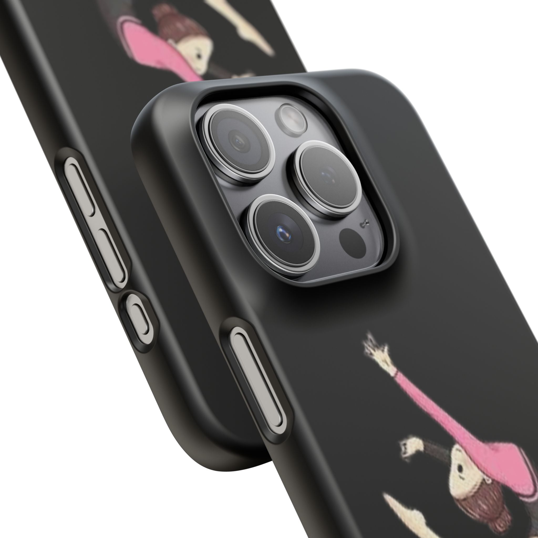 Gymnastics Phone Case — Leaping Girl Snap Case (Black)