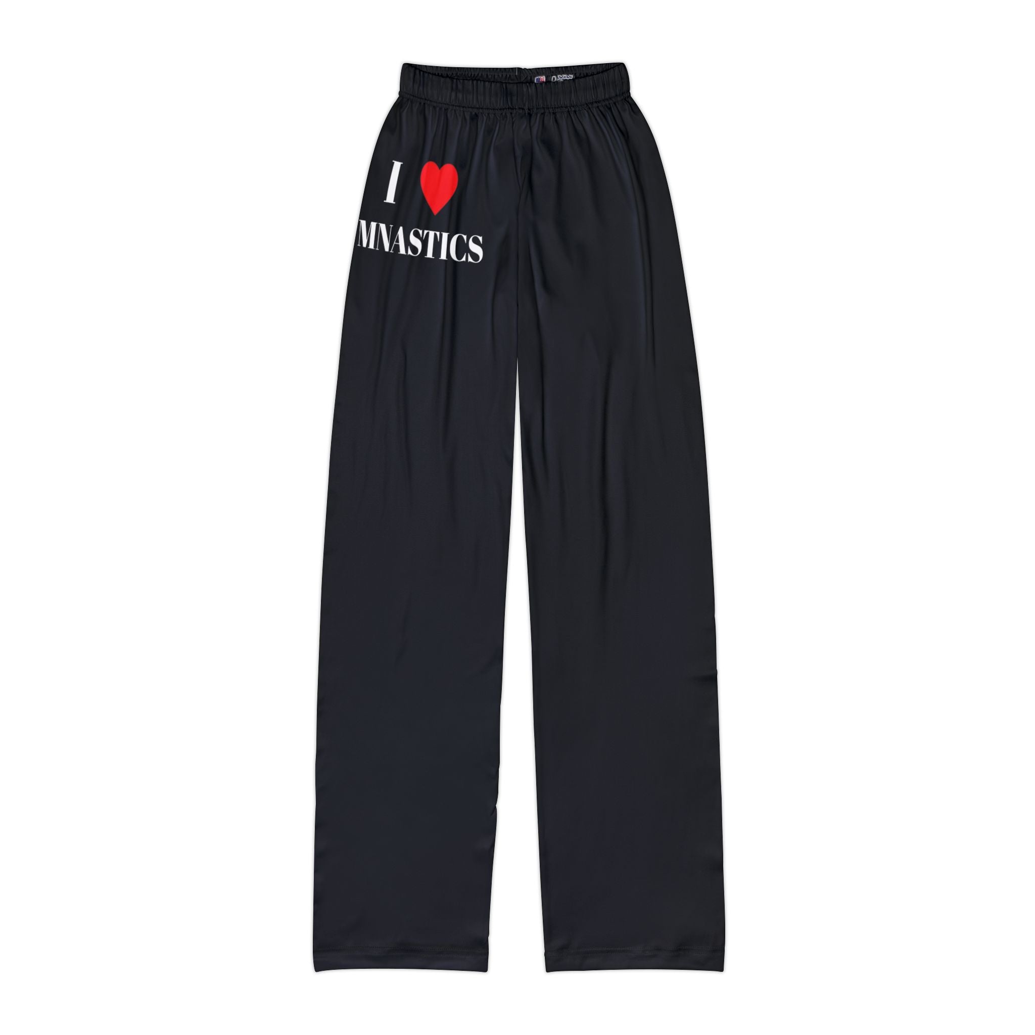 I  HEART Gymnastics Kids Lounge Pants — Black Graphic Athletic Sweatpants