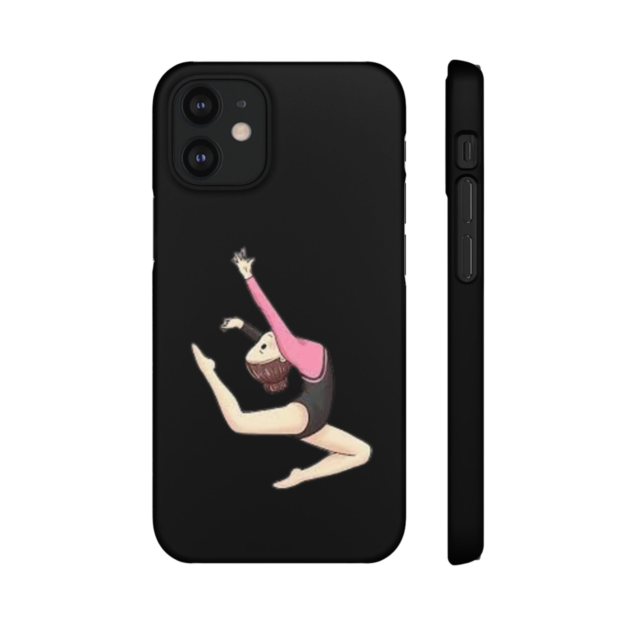 Gymnastics Phone Case — Leaping Girl Snap Case (Black)