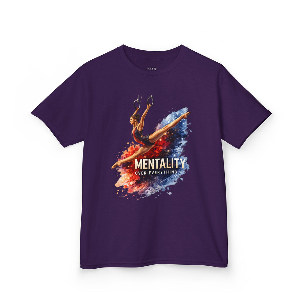 Kids Gymnastics T‑Shirt — 'Mentality: Gymnastics' Colorful Athlete Design