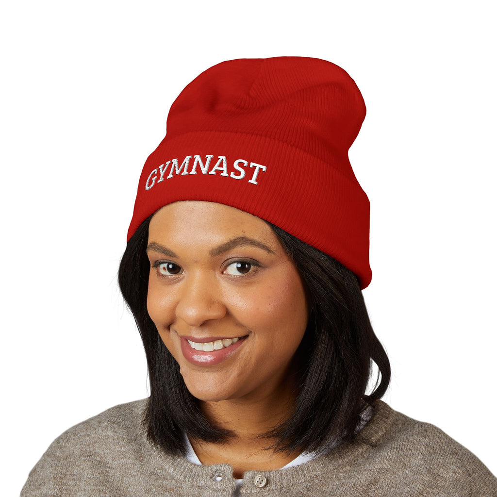 Gymnast Embroidered Cuffed Beanie