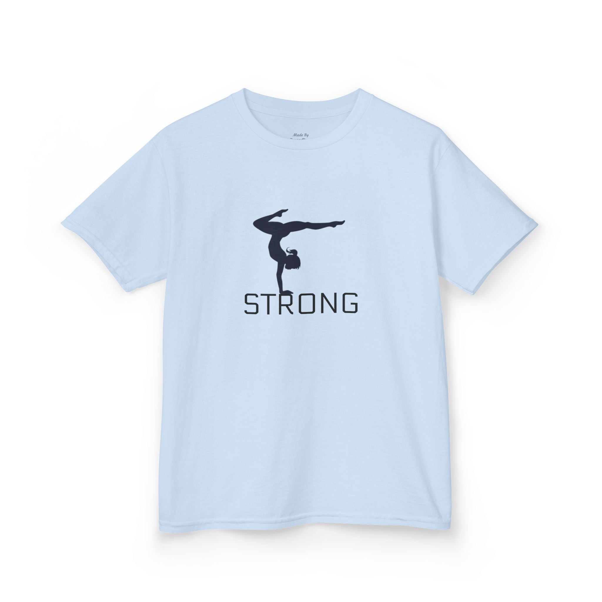 Kids Gymnastics Tee — 'STRONG' Handstand Silhouette Shirt