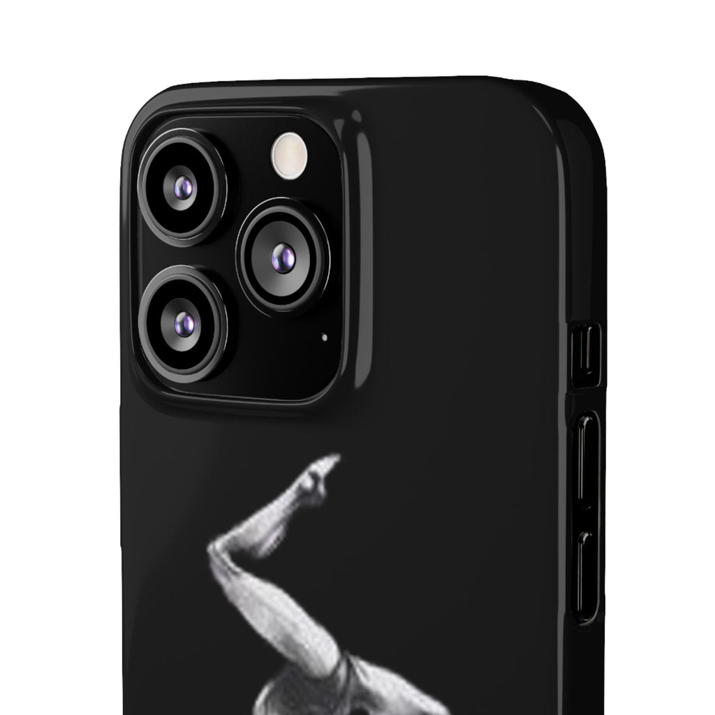 Coach Gymnastics Phone Case — Black Snap Phone Cover with Gymnast Silhouette