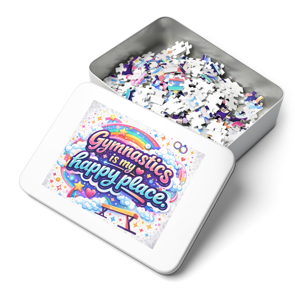 Gymnastics Is My Happy Place Jigsaw Puzzle (with Tin)