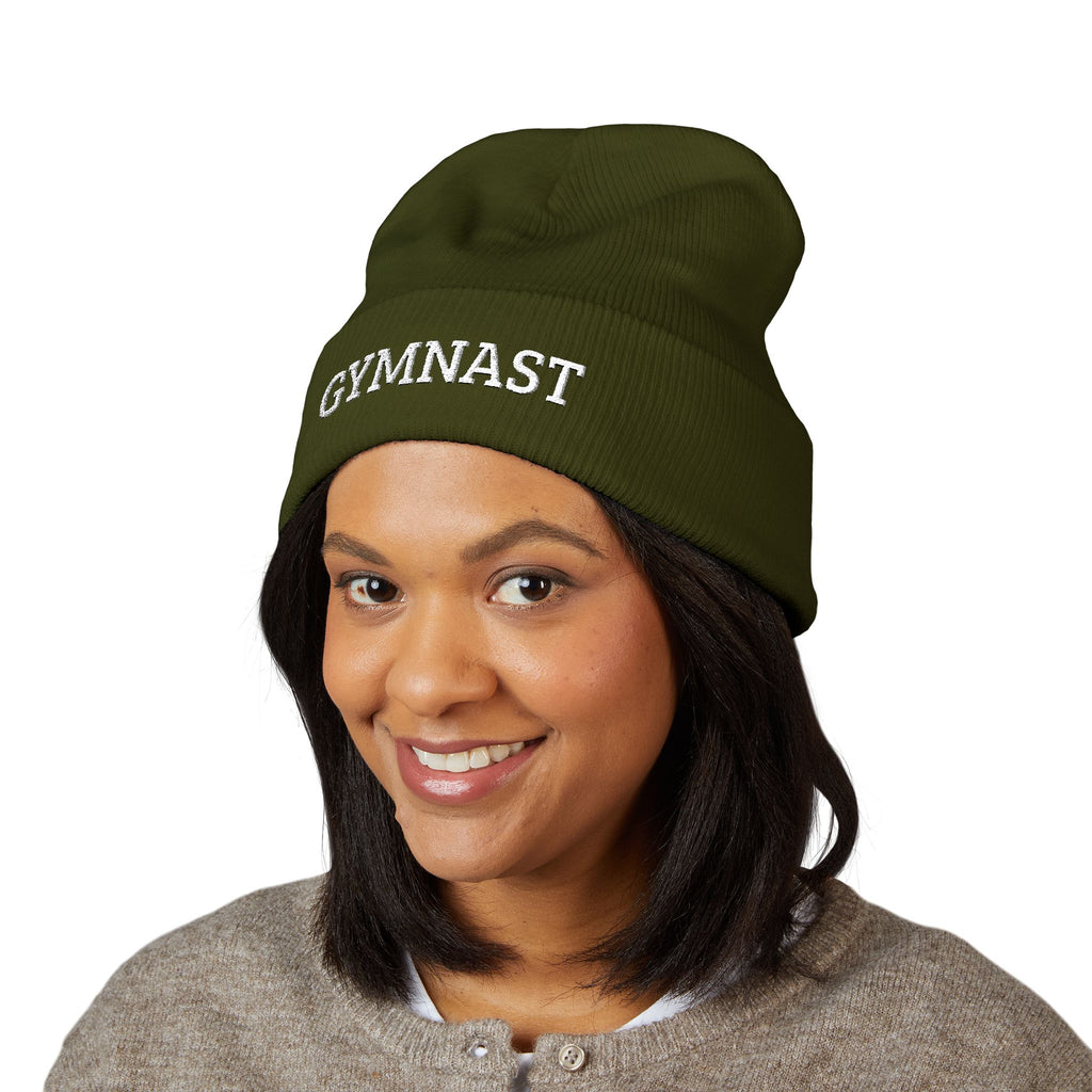 Gymnast Embroidered Cuffed Beanie