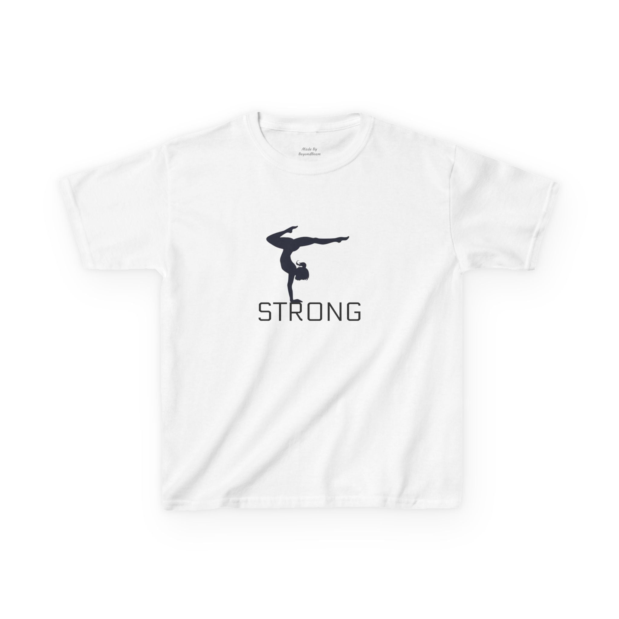 Kids Gymnastics Tee — 'STRONG' Handstand Silhouette Shirt