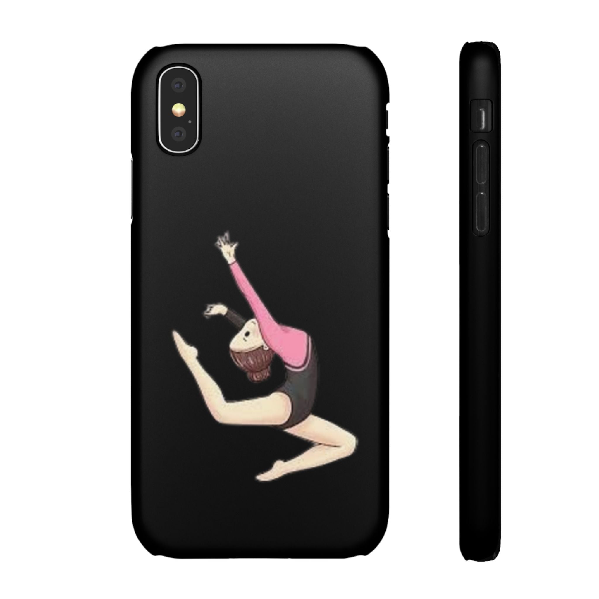 Gymnastics Phone Case — Leaping Girl Snap Case (Black)
