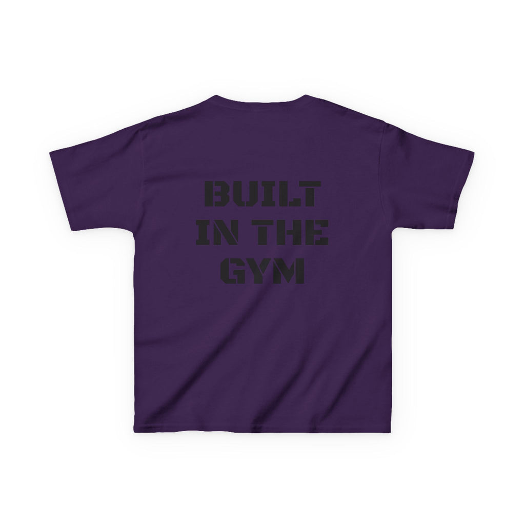 Kids Tee — "Built in the Gym" Motivational Fitness Shirt
