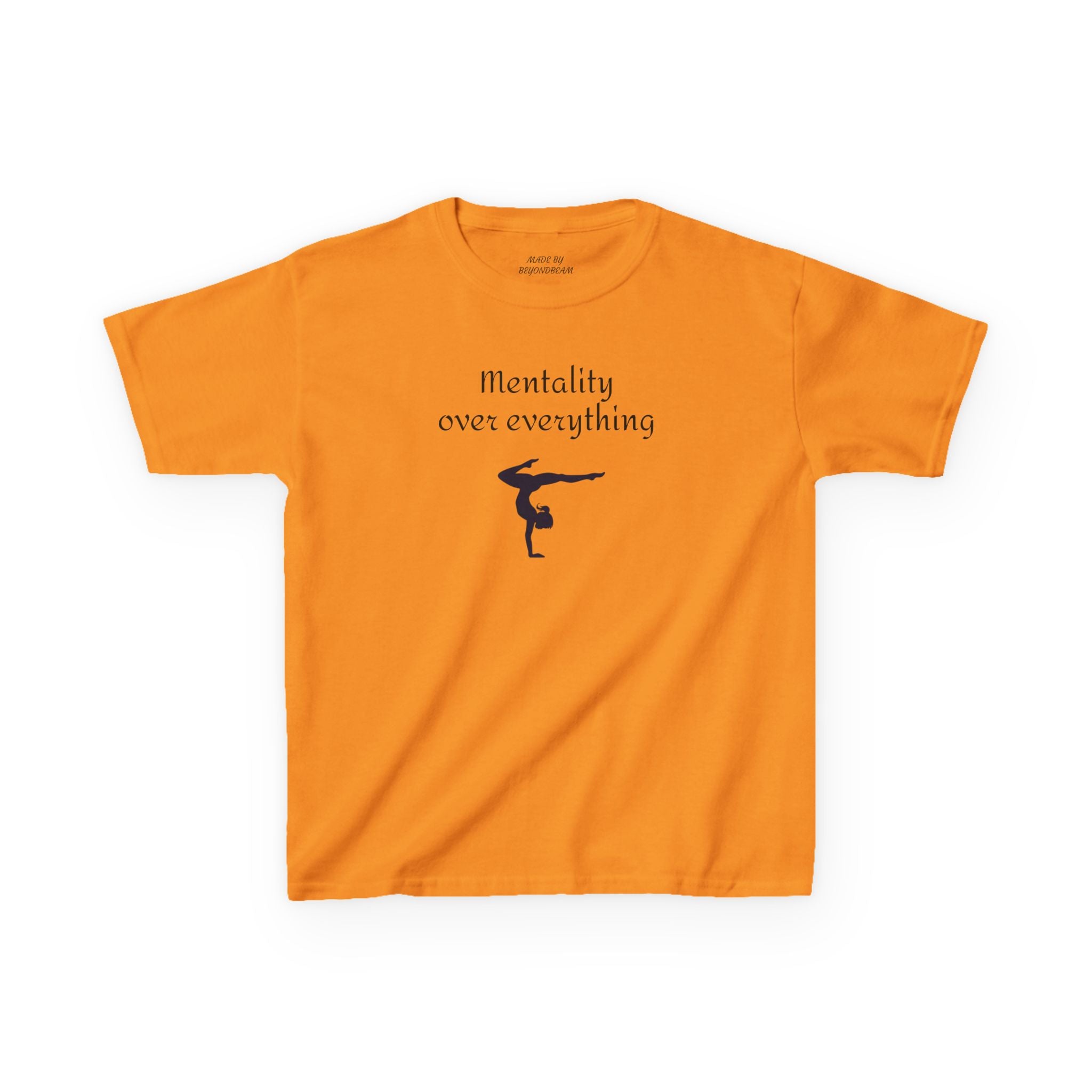 Kids Tee — “Mentality Over Everything” Gymnast Silhouette Shirt