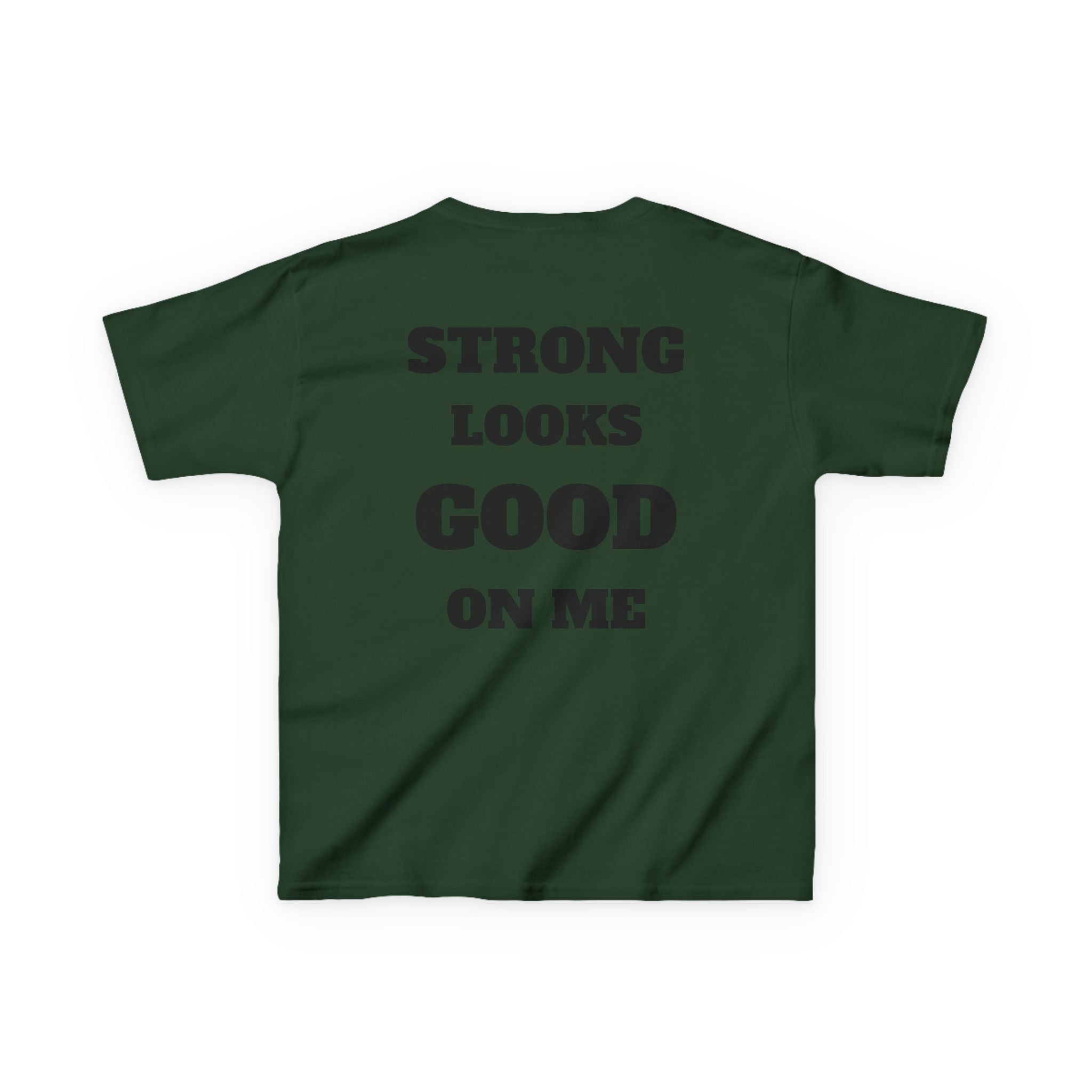 Kids Tee — "Strong Looks Good On Me" Inspirational Graphic Tee
