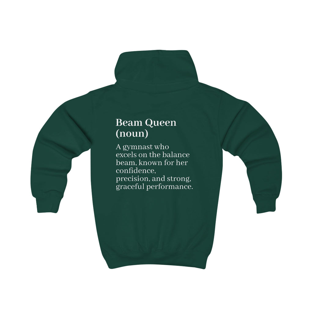 Custom name Kids Hoodie — "Beam Queen" Gymnast Definition Hoodie (Custom Name)