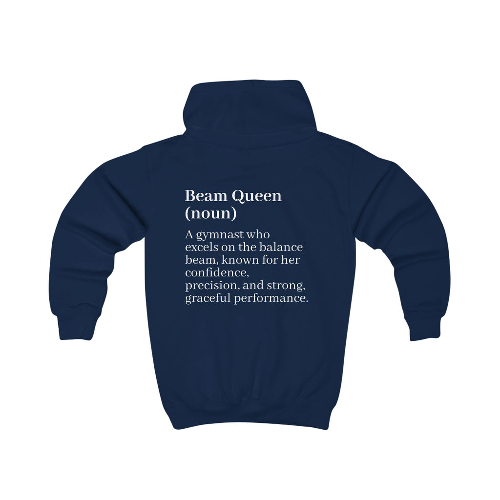 Custom name Kids Hoodie — "Beam Queen" Gymnast Definition Hoodie (Custom Name)