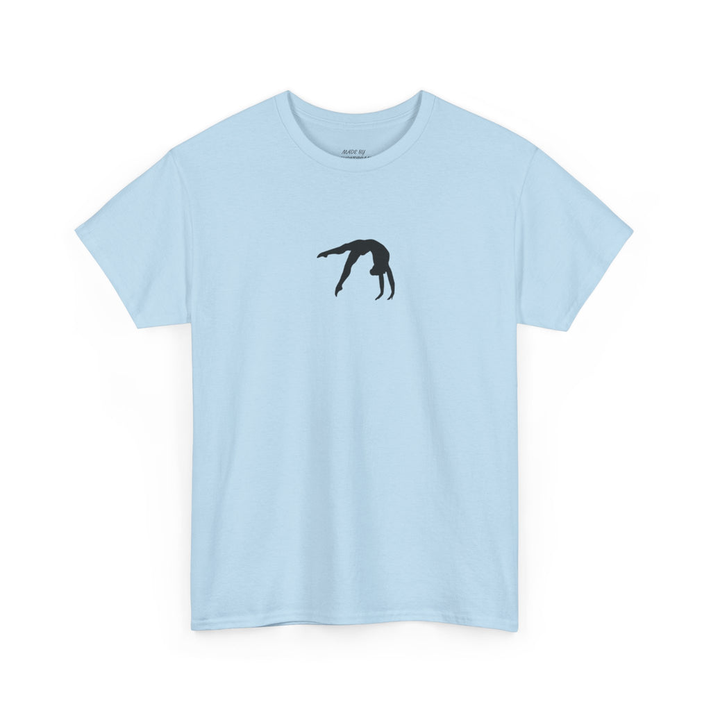 Gymnast Silhouette T-Shirt — Minimal Backbend Design Athletic Tee (Adults)